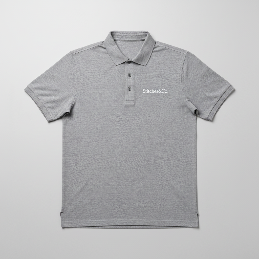 Grey Stitches&Co. Polo Shirt Flat Lay